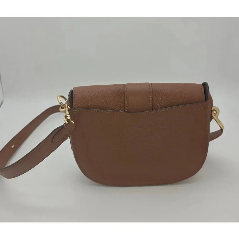 Coach Saddle Bag with Horse and Carriage – Camel Pebbled Leather